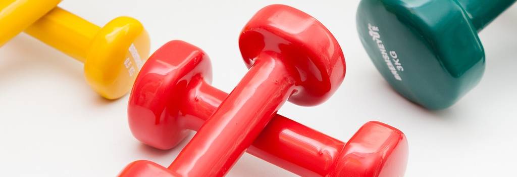 dumbbells colour red multicoloured