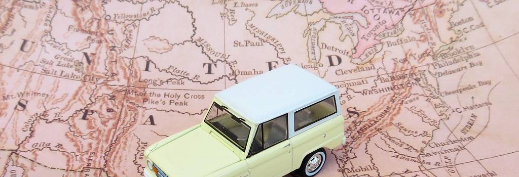 map car toy road trip ford bronco