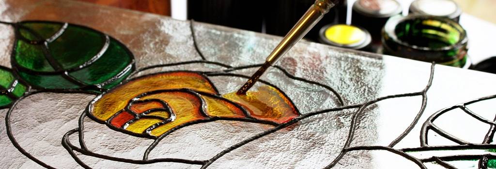 glass painting art brush paint
